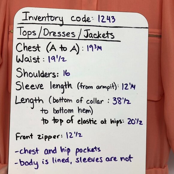 By Malene Birger Peach Crepe Maryam Dress gold zipper pockets elastic waistband - Picture 15 of 16